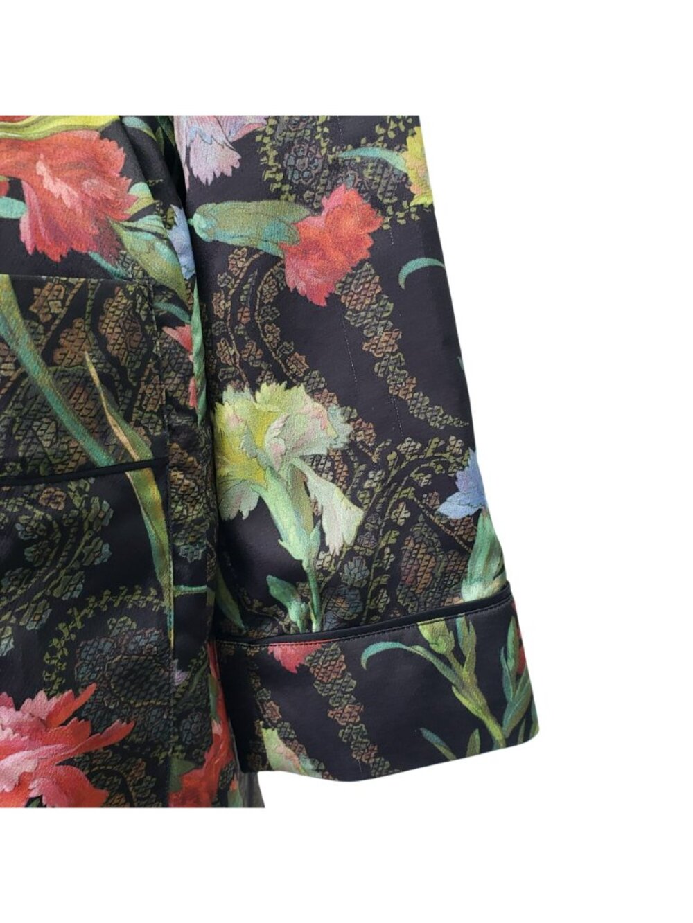 Off-White $2625 Black Floral Belted Smoking Jacket Maximalism Robe Virgil Abloh - Picture 8 of 16